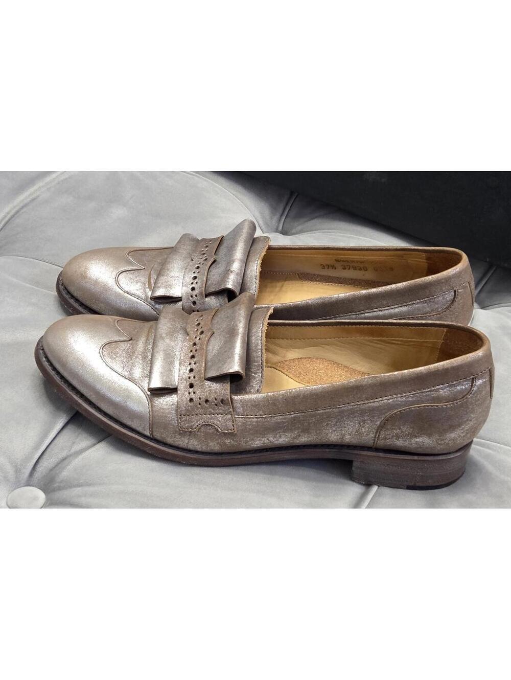 The Office Of Angela Scott Mr Dickey Metallic Brown Loafer Womens Shoes 37.5 7.5 - Picture 16 of 16
